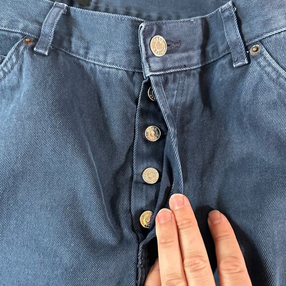 ASOS Design Men's 36x36 Tall Solid Grayish Blue Colored Denim Button Fly Jeans - Picture 5 of 9